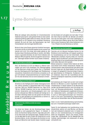 Titelbild Merkblatt Lyme Borreliose